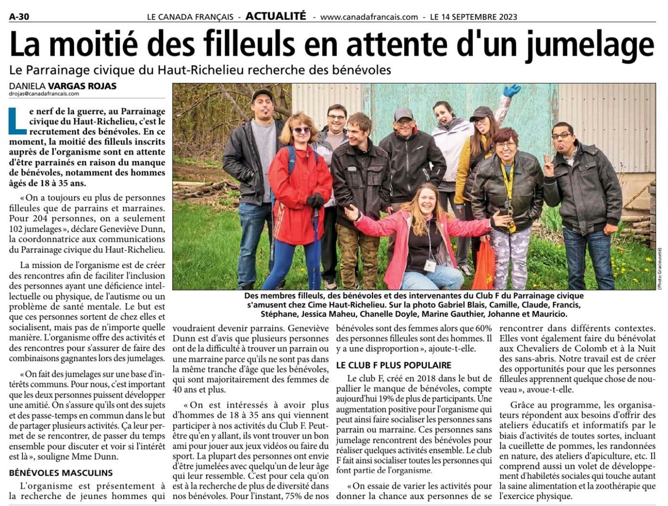 le parrainage civique cherche des bénévoles à saint-jean-sur-richelieu